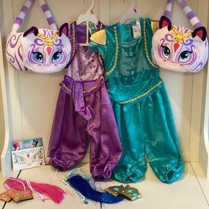 Shimmer and Shine Costumes and treat buckets!